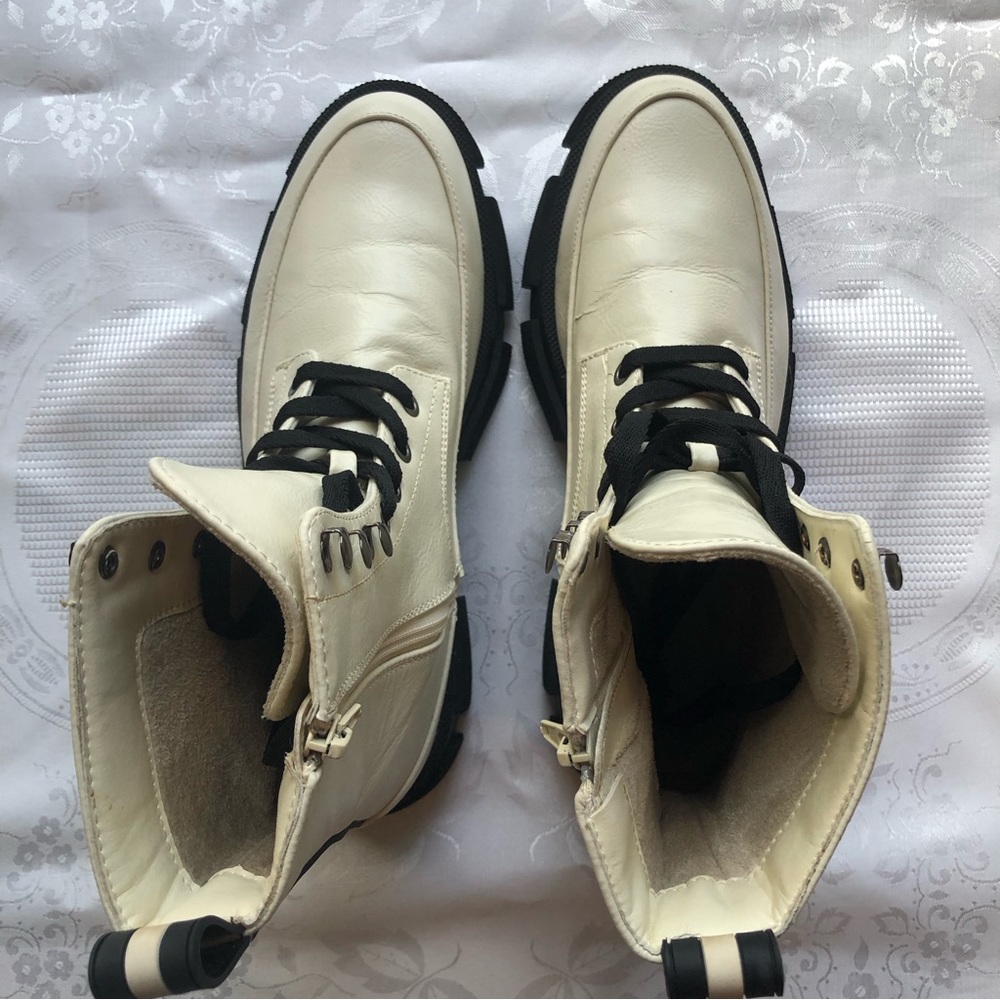 Bcbgeneration Ander Off White Combat Military Lac… - image 8